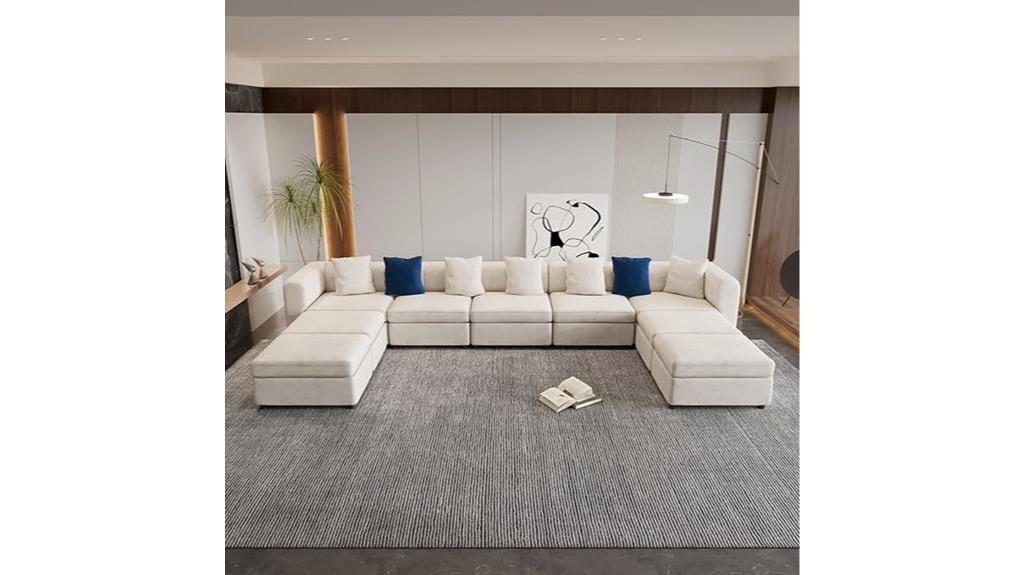 large velvet sectional sofa