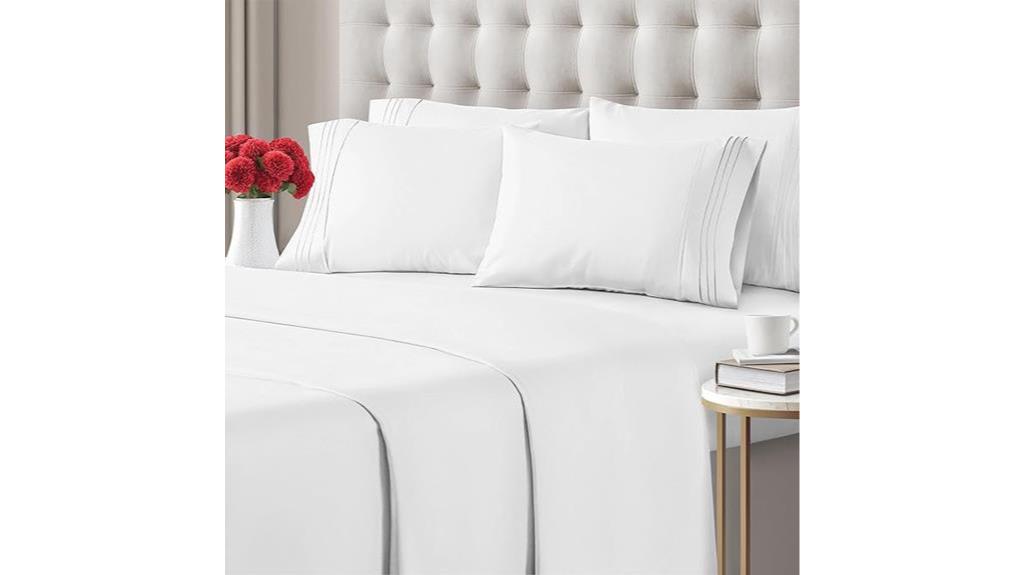 luxurious wrinkle free white king sheets