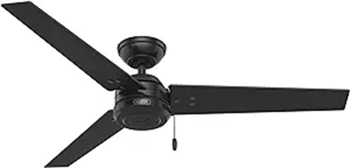 matte black 52 ceiling fan with pull chain control