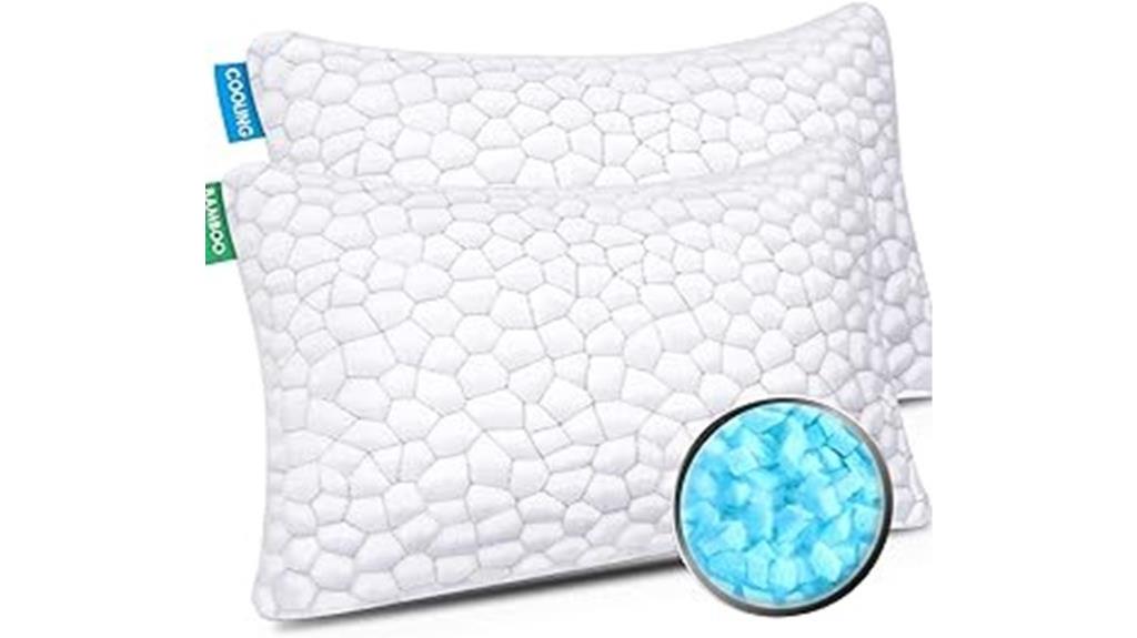 memory foam pillows with bamboo cover