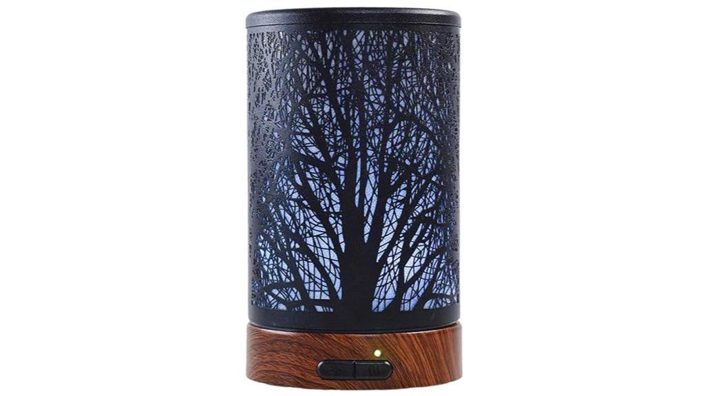 metal aromatherapy diffuser with led light