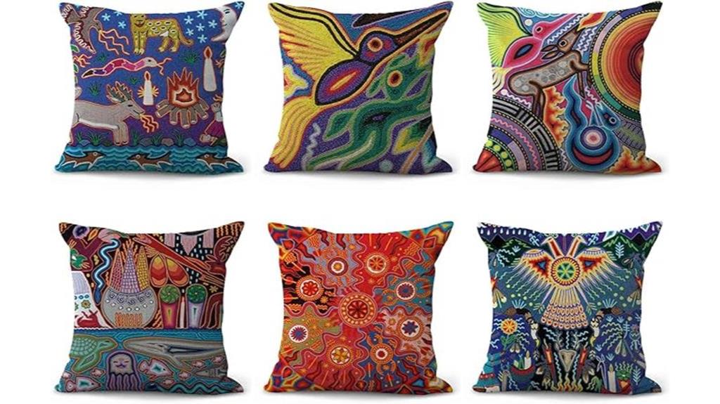 mexican huichol aboriginal cushion covers