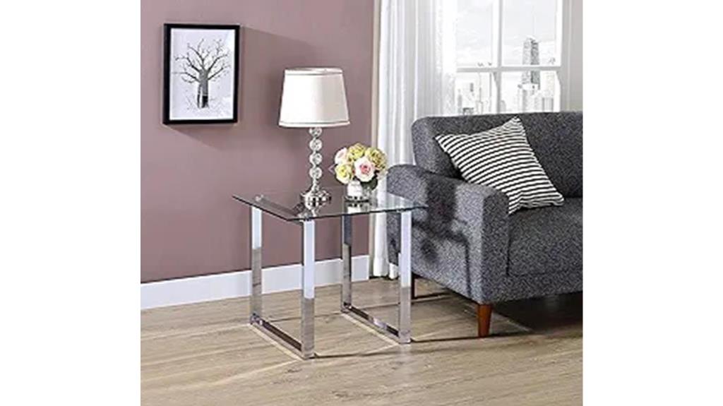 modern chrome side end table