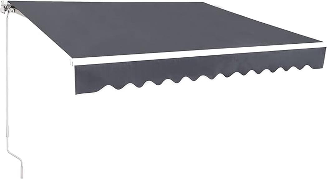 motorized retractable awning grey