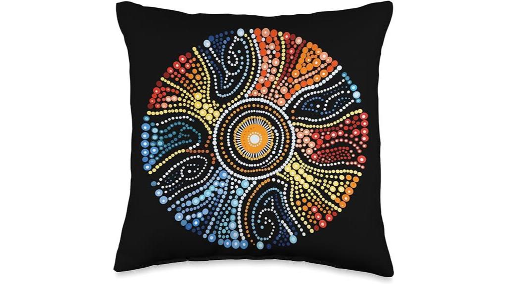 multicolor australian dot painting pillow