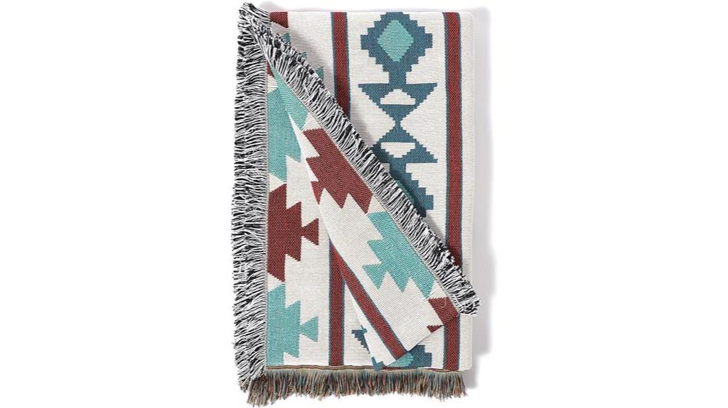multicolor aztec throw blanket