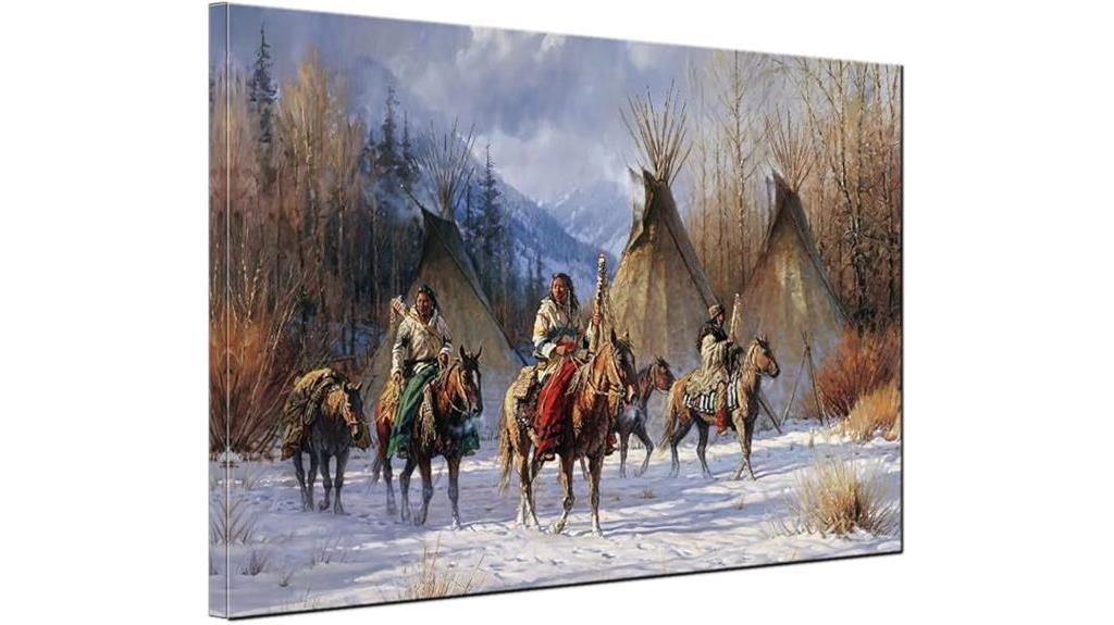 native american chief horse print