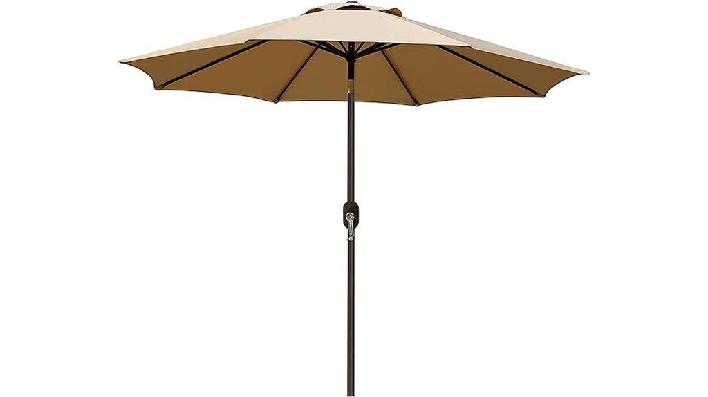 outdoor market umbrella with yard and patio features