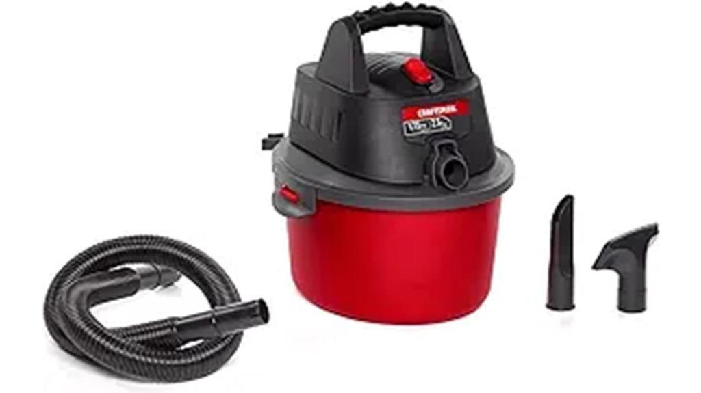 portable 2 5 gallon shop vacuum with attachments