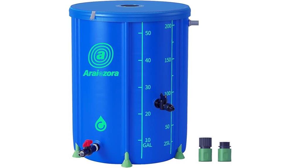 portable 53 gallon rain barrel