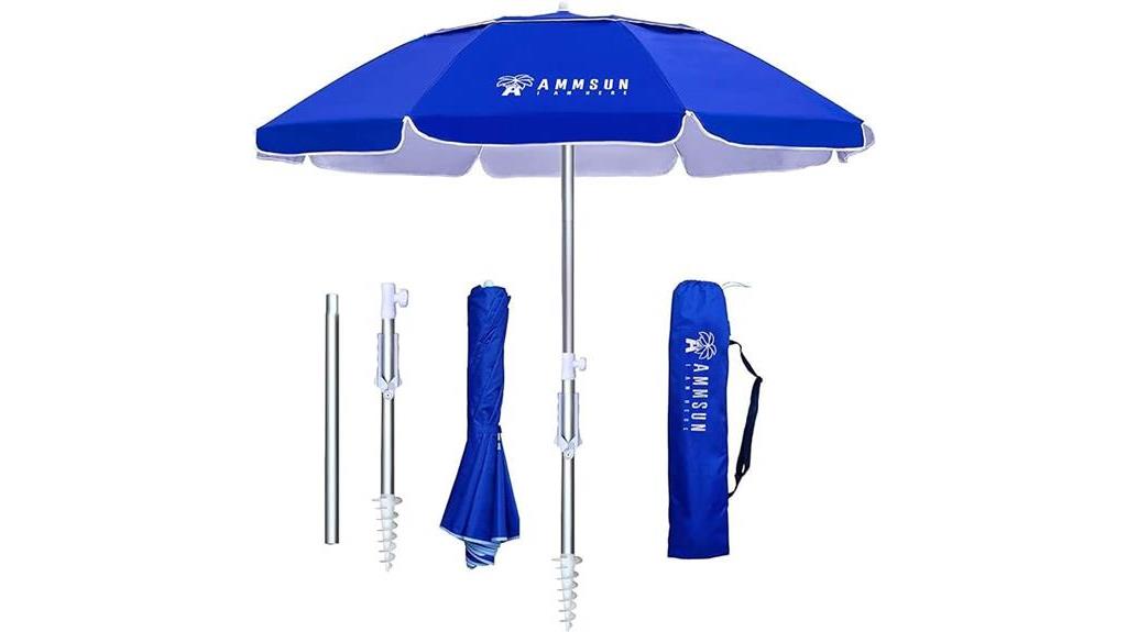 portable beach umbrella with tilt and uv protection