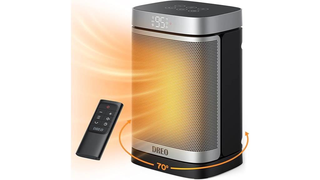 portable oscillating heater with dreo branding