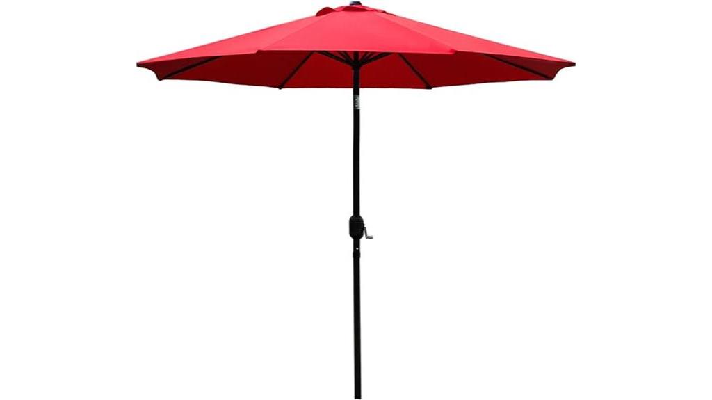 red outdoor patio umbrella