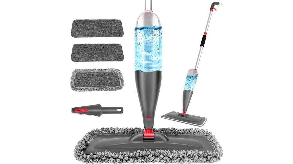 refillable spray mop with washable pads