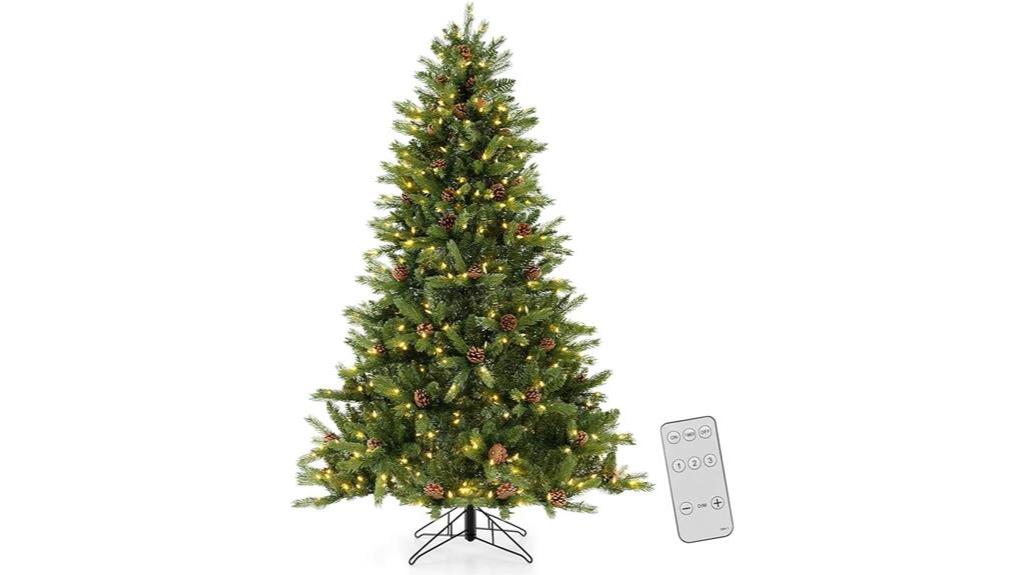 remote controlled led lit christmas tree