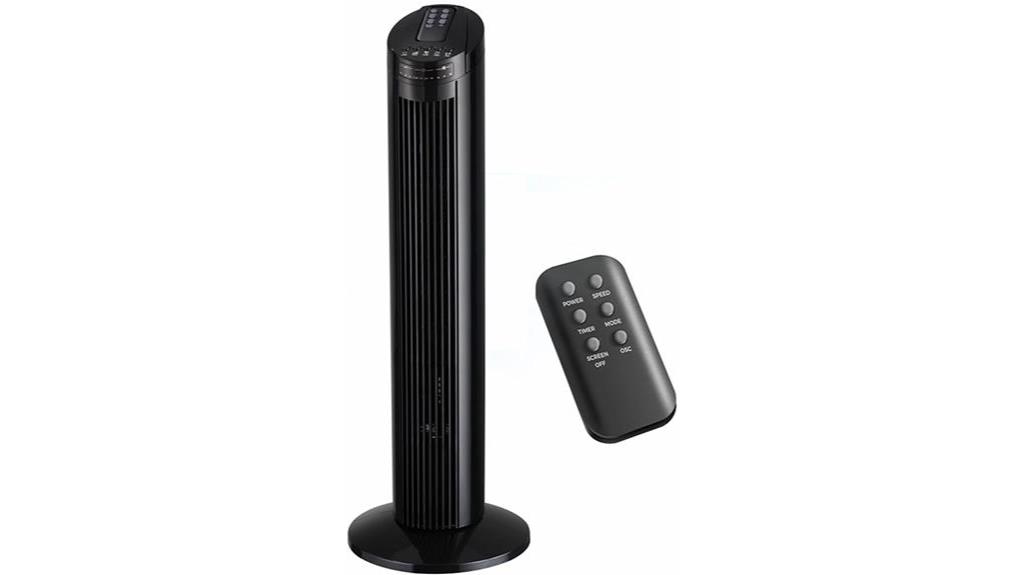 remote controlled oscillating tower fan