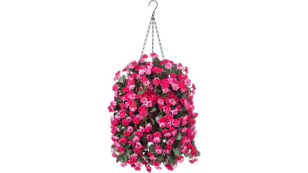 rose red hanging basket