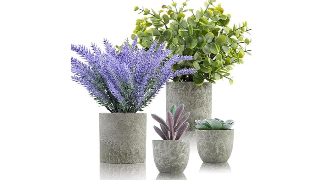 small artificial plants for decor