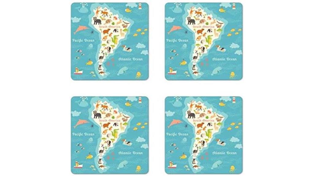south america map coasters