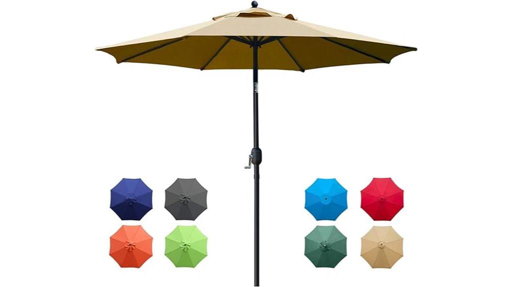 sturdy 9ft tan patio umbrella