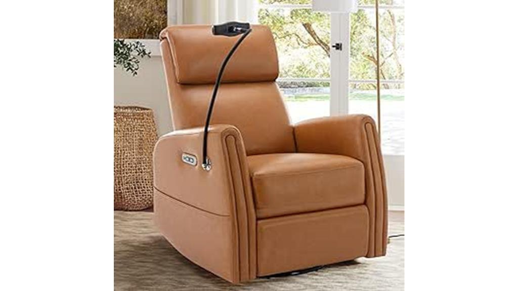 swivel recliner chair with holders