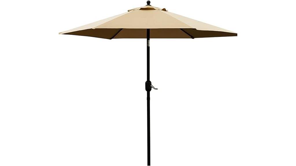 tan 7 5 foot push button tilt crank outdoor patio umbrella
