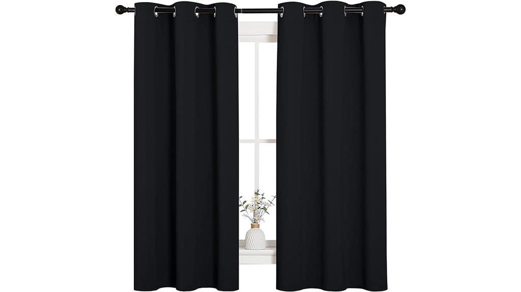 thermal blackout curtains 2 panels 42 x63 black
