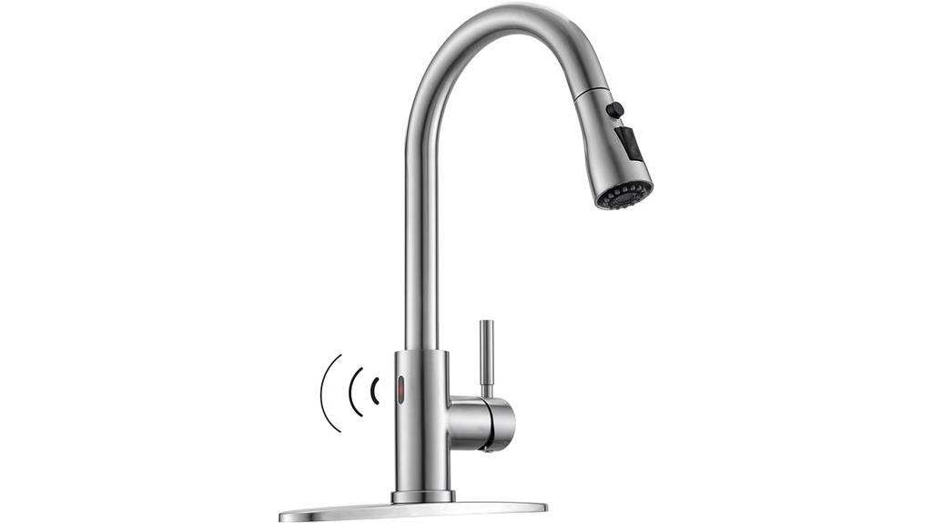 touchless faucet with pull down sprayer