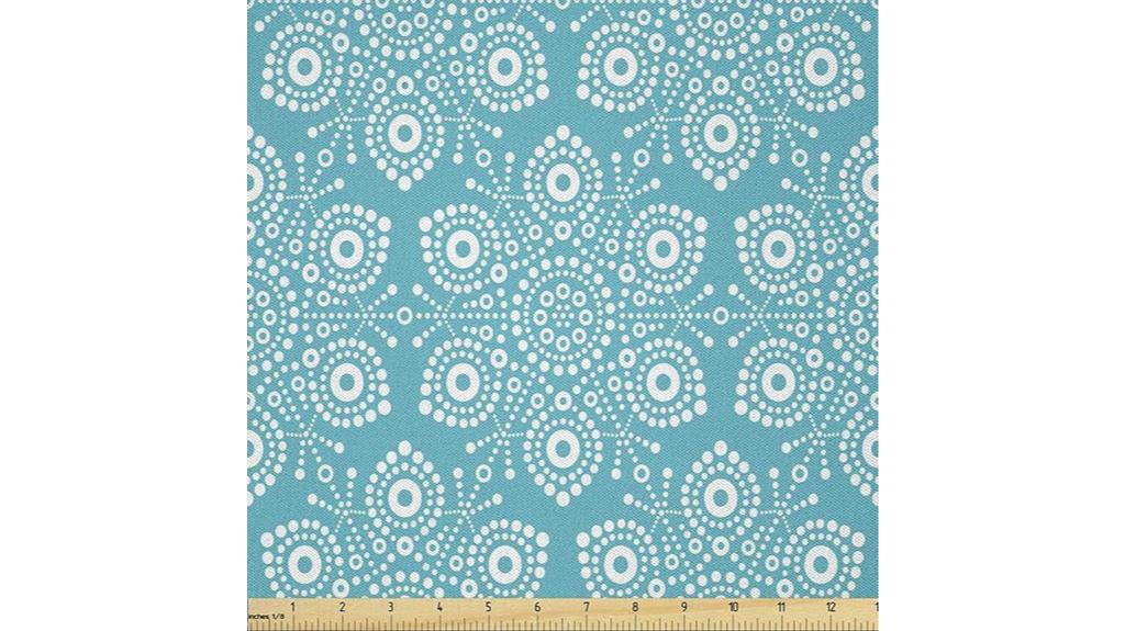 turquoise and white floral fabric