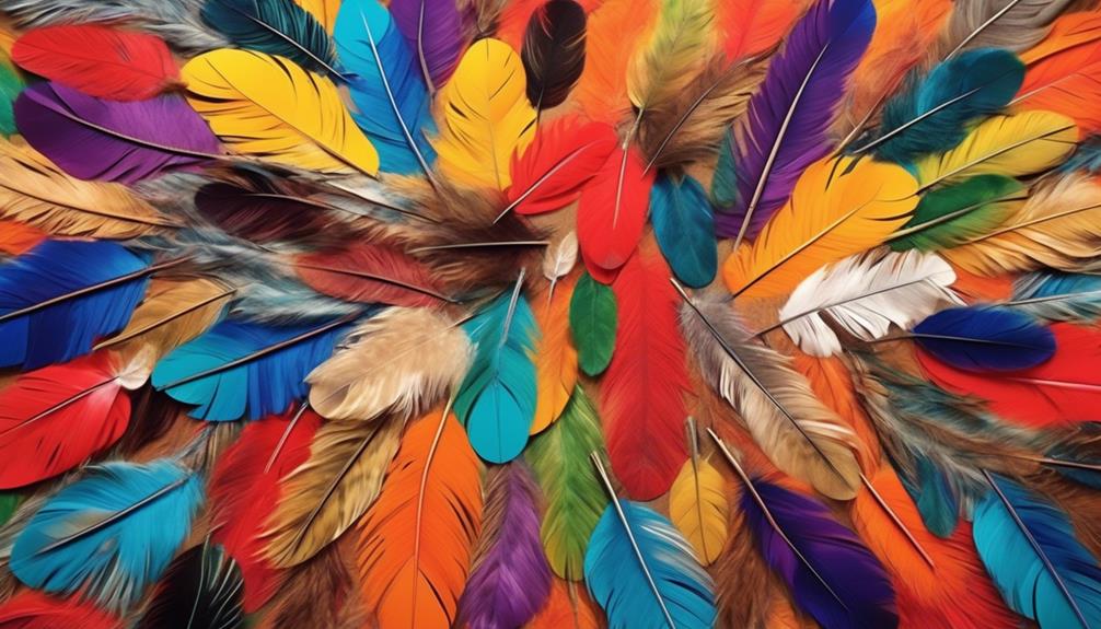 unique artwork featuring emu feathers