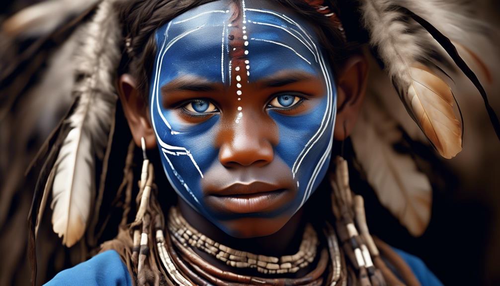 unusual aboriginal with blue eyes
