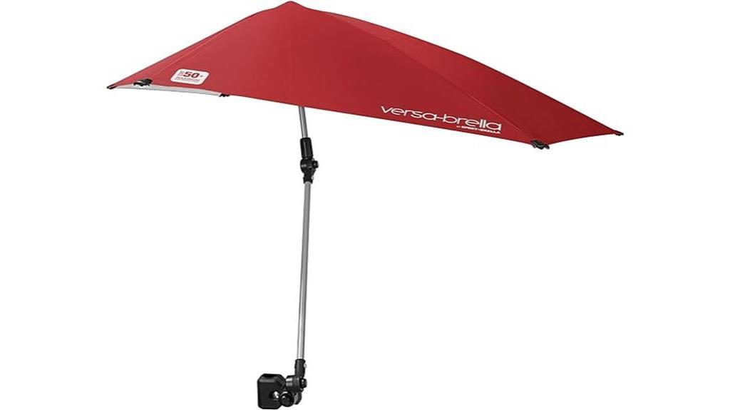 versatile adjustable umbrella with spf 50 and universal clamp