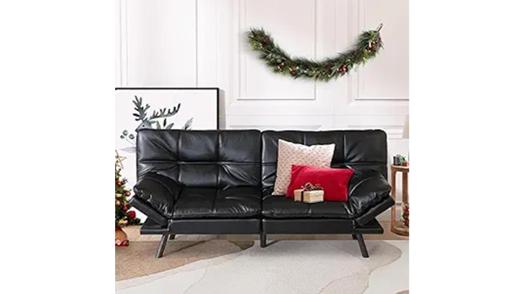versatile black futon sofa