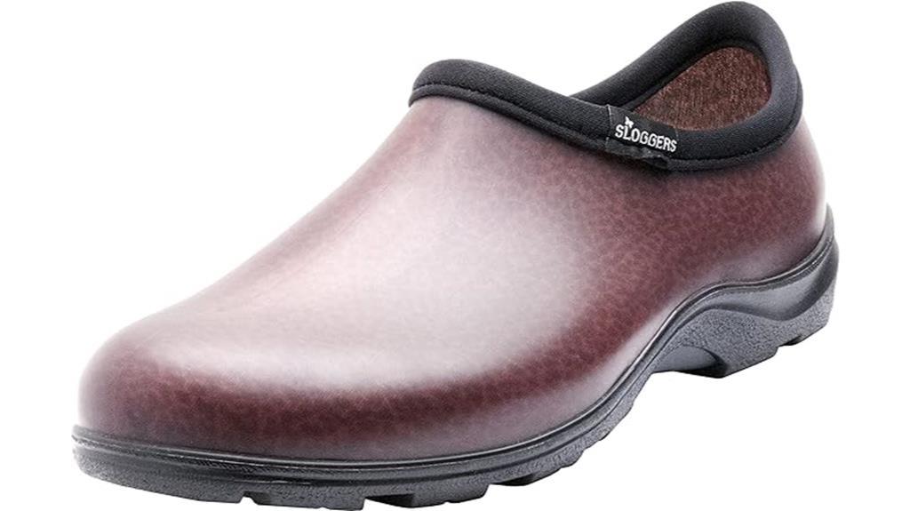 waterproof brown leather garden shoe