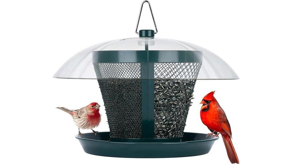 weatherproof dual feeder with dome