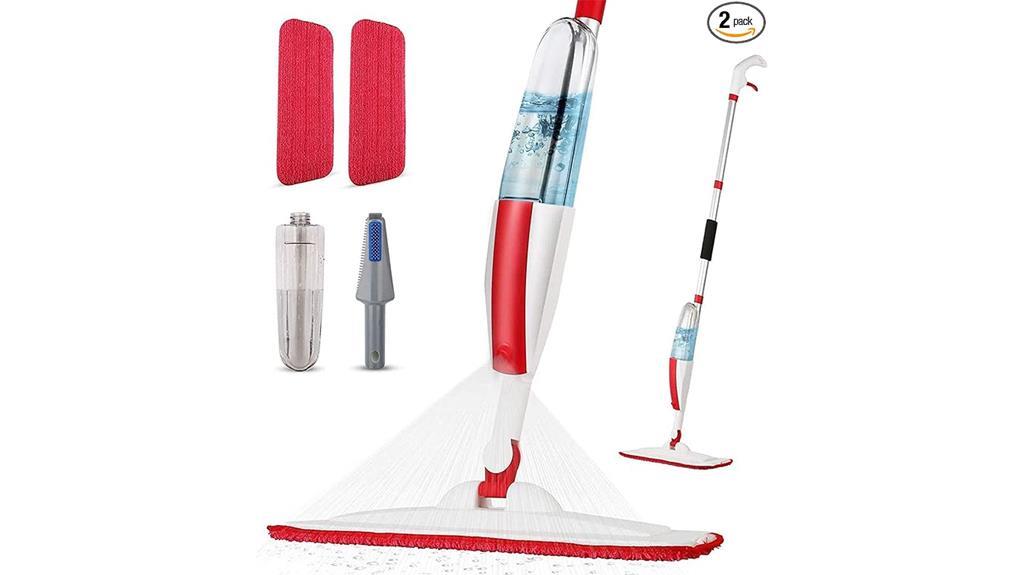 wet spray mop with refillable bottle and washable pads