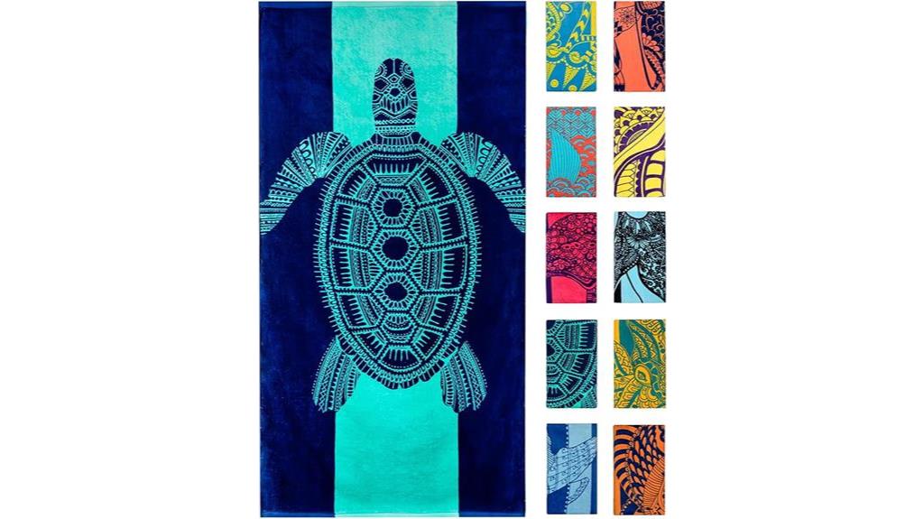 xl blue cotton turtle towel