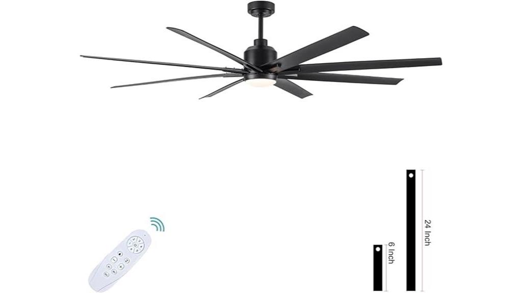 yuhao 72 inch ceiling fan with light and remote