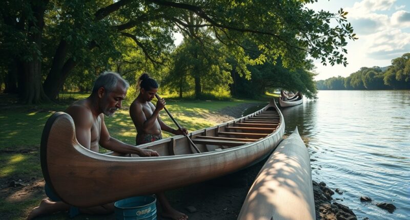 canoe building for navigation