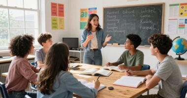 conduct offline language lessons