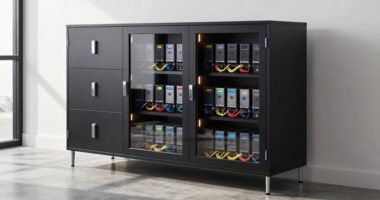 lockable media storage cabinets