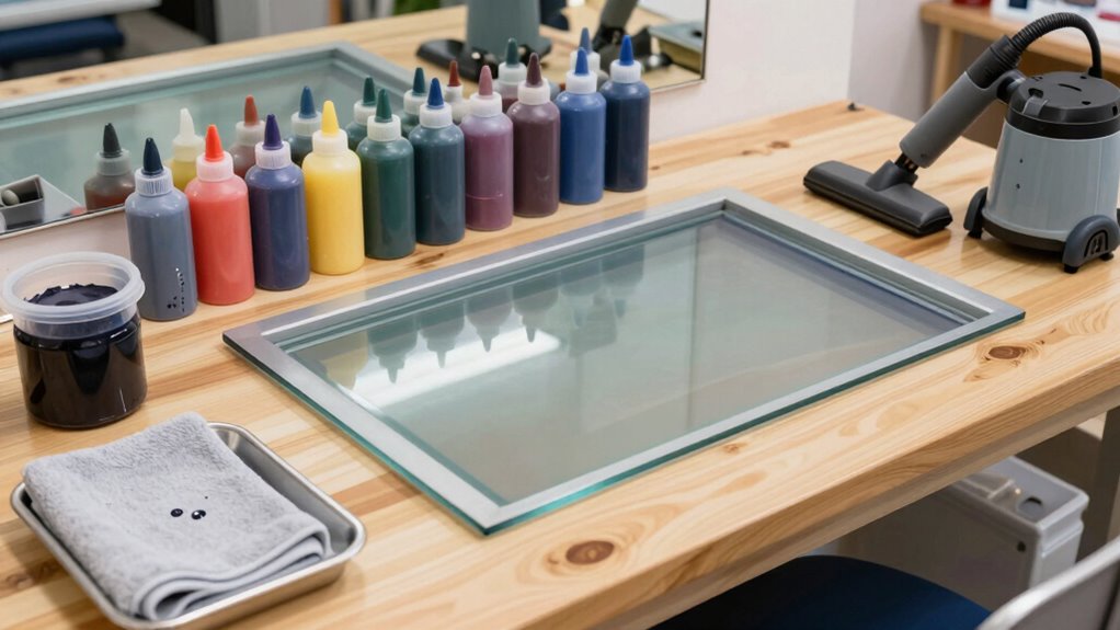 organized clean printing workspace