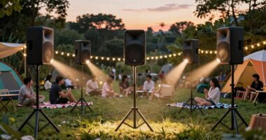 outdoor speakers with stands