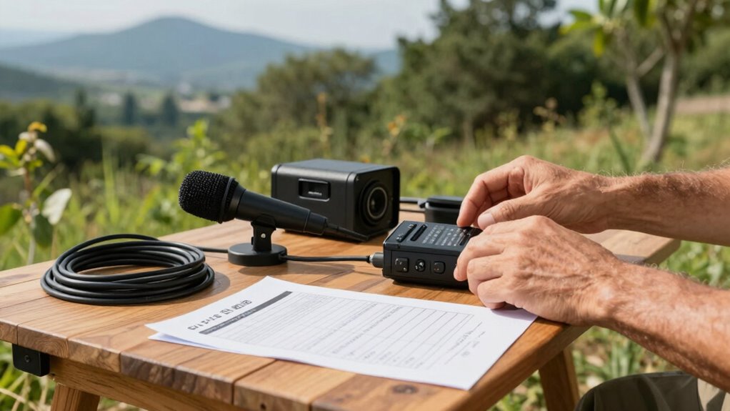 pre recording equipment checks