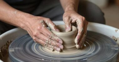 proper posture enhances pottery skills