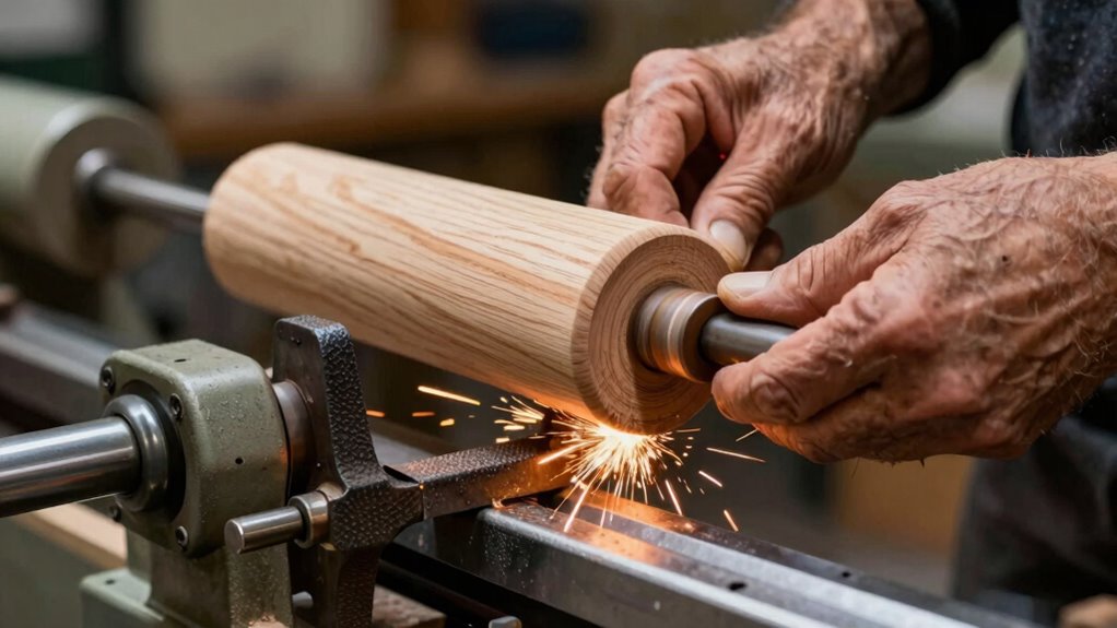 secure workpiece before turning