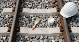 Painting The Sides Of Railroad Rails White To Reduce Derailment