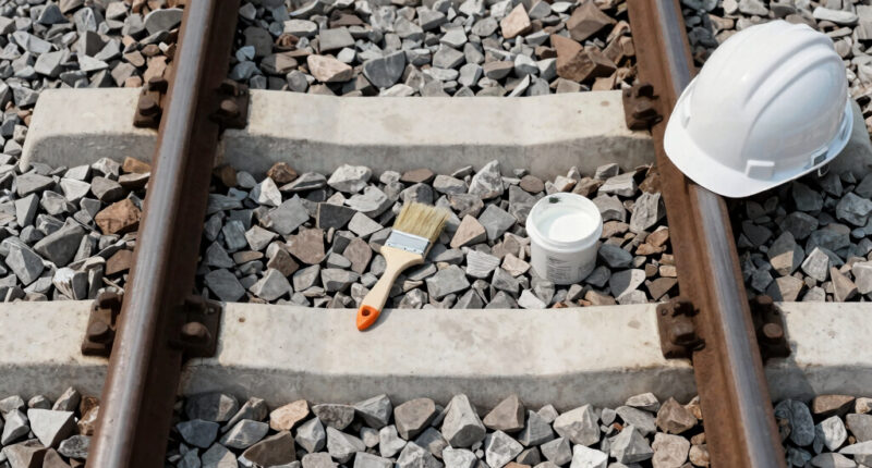 Painting The Sides Of Railroad Rails White To Reduce Derailment